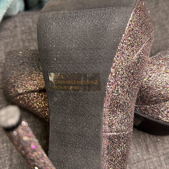 Charlotte Russe multicolored glitter, size 8 platform heel - Picture 5 of 8